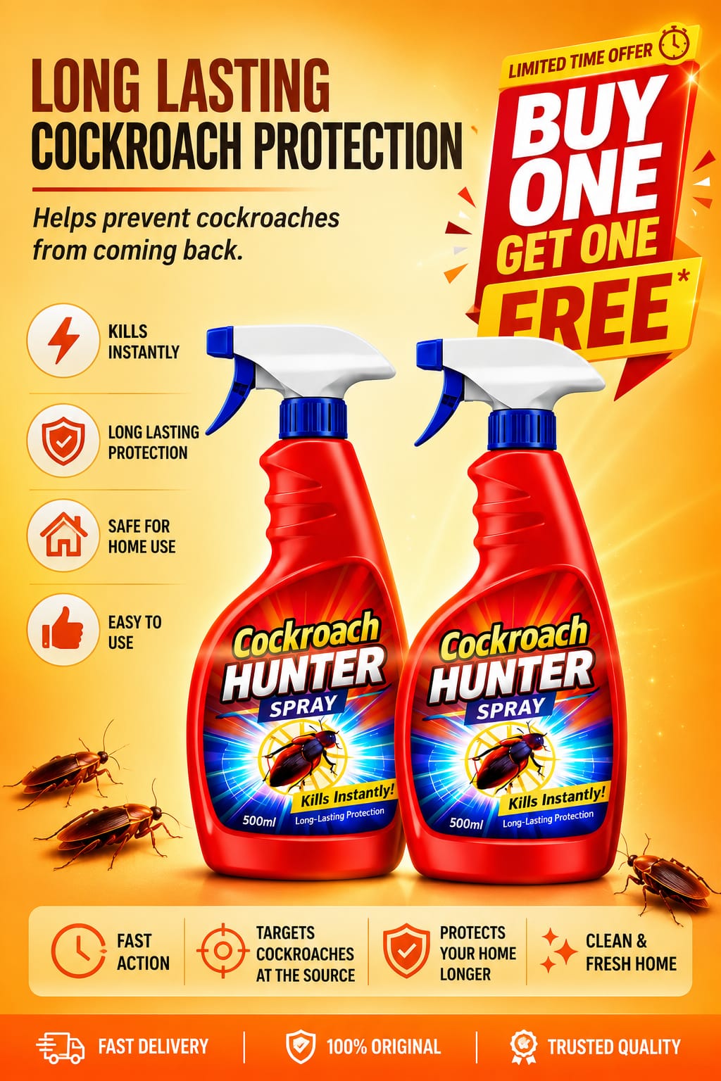 Cockroach Hunter Spray (BUY 1 GET 1 FREE)