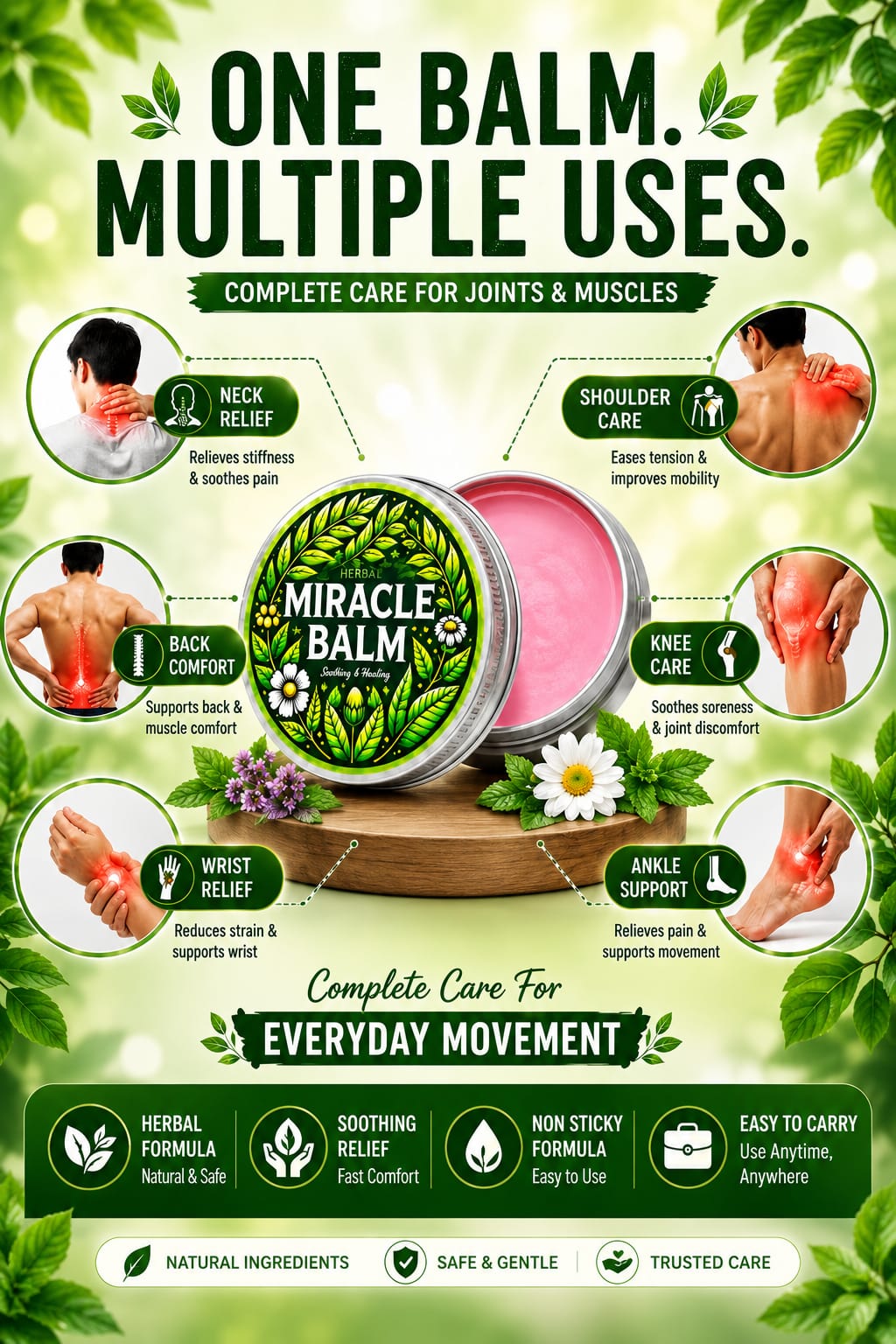 Herbal Miracle Balm for Pain Relief (Pack of 2)