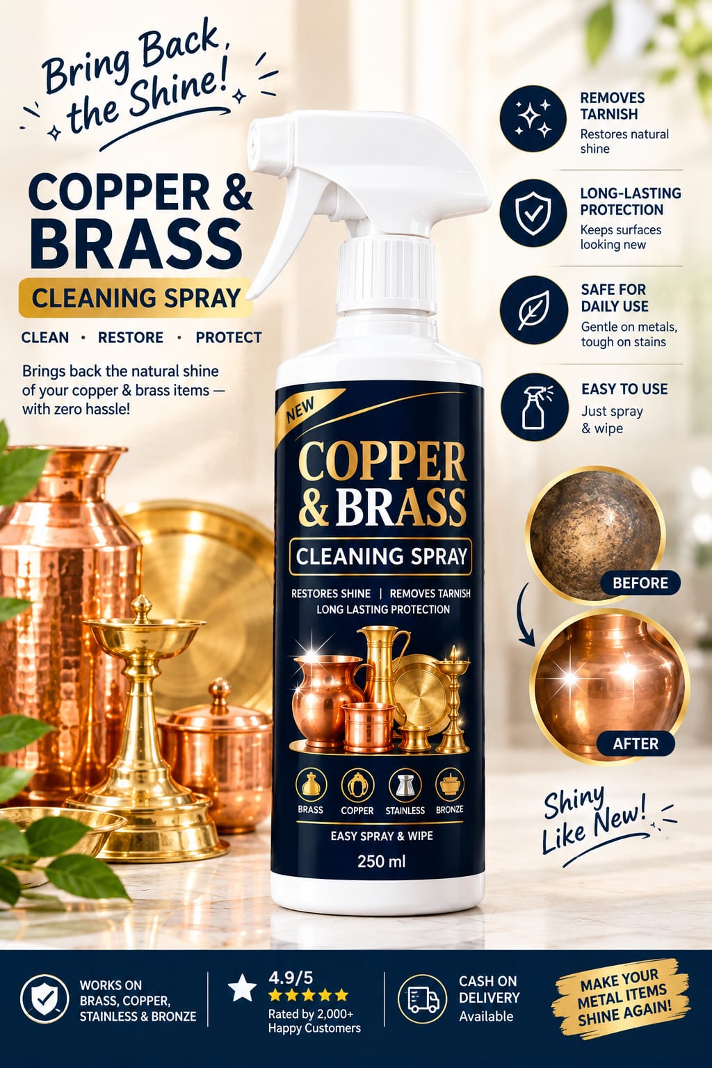 Brass & Copper Cleaning Spray buy 1 get 1 free