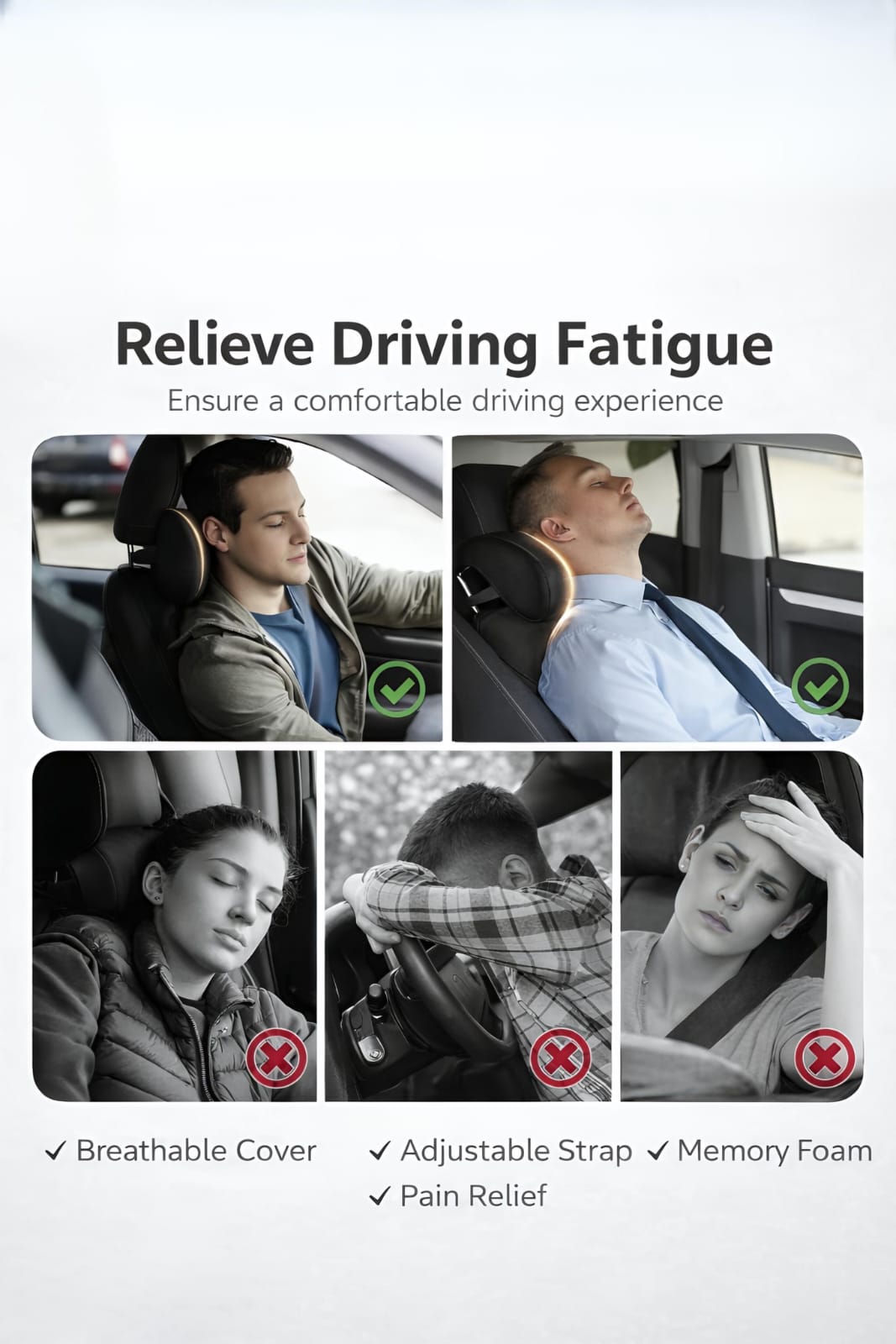 Car Neck Pillow – Premium Memory Foam for Ultimate Neck Pain Relief