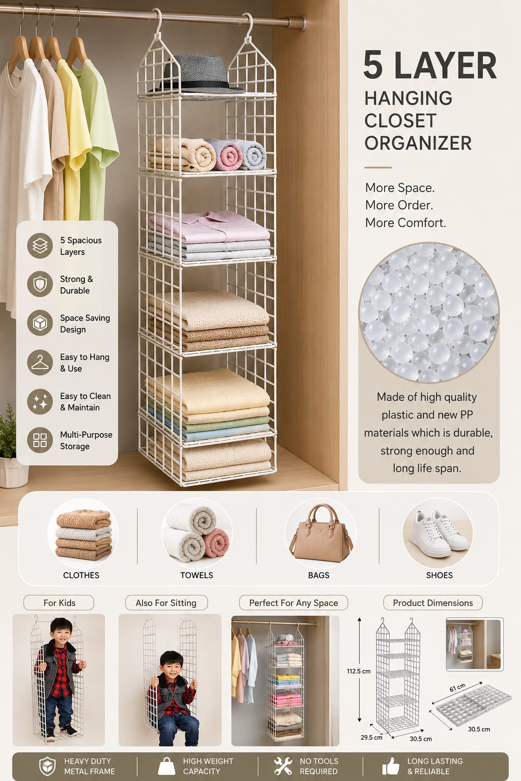 5 Layer Folding Clothes Storage Racks