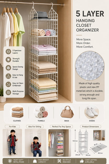 5 Layer Folding Clothes Storage Racks