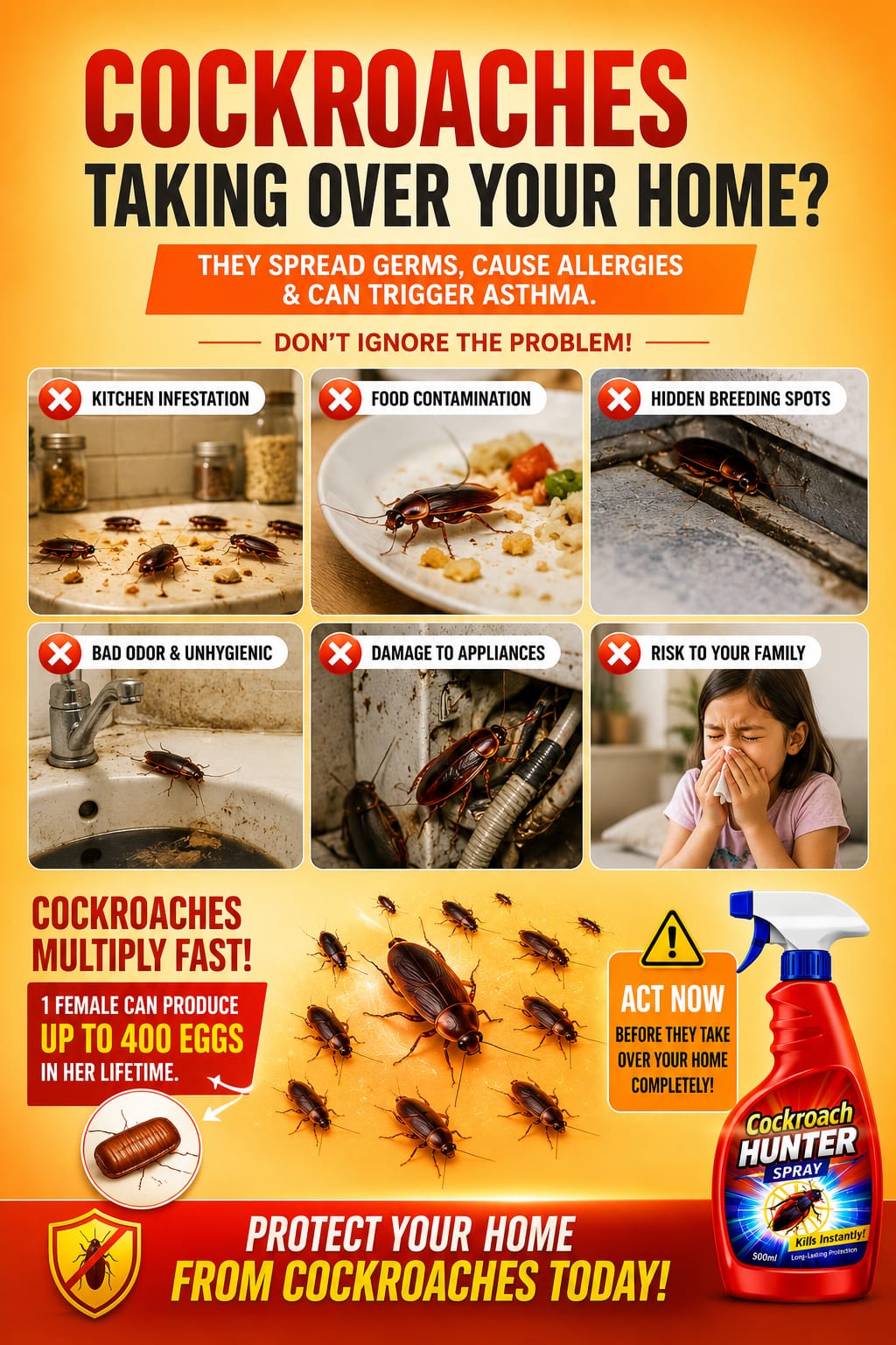 Cockroach Hunter Spray (BUY 1 GET 1 FREE)