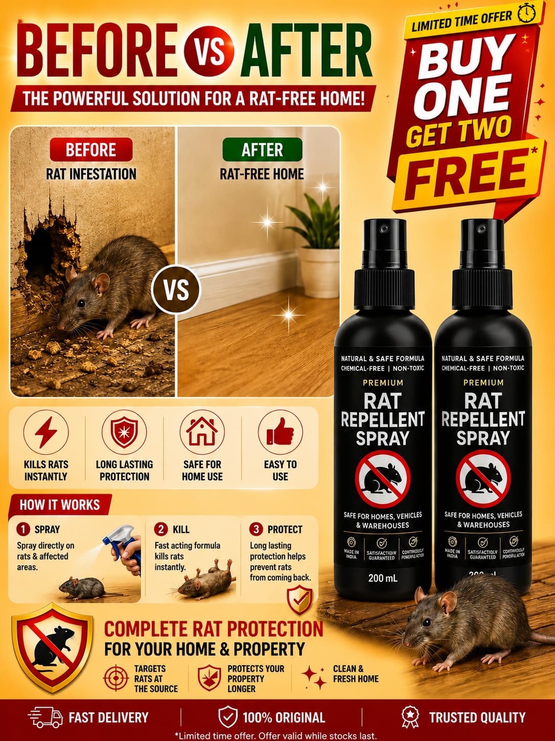Rat Repellent Spray buy 1 get 2 free