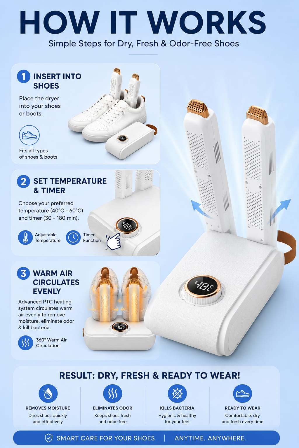 Multi-function Slippers Sock Shoe Heated Dryer Foldable Electric