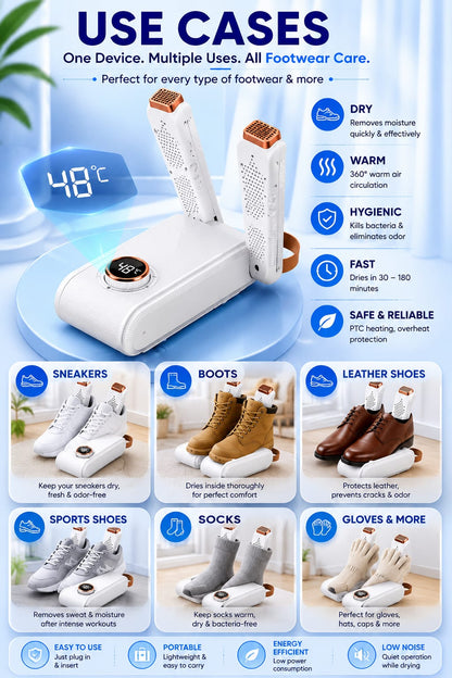 Multi-function Slippers Sock Shoe Heated Dryer Foldable Electric