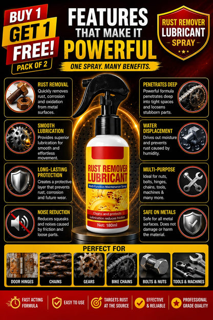 Rust Remover Spray 200ml for Iron, Steel & Metal - buy 1 get 1 free