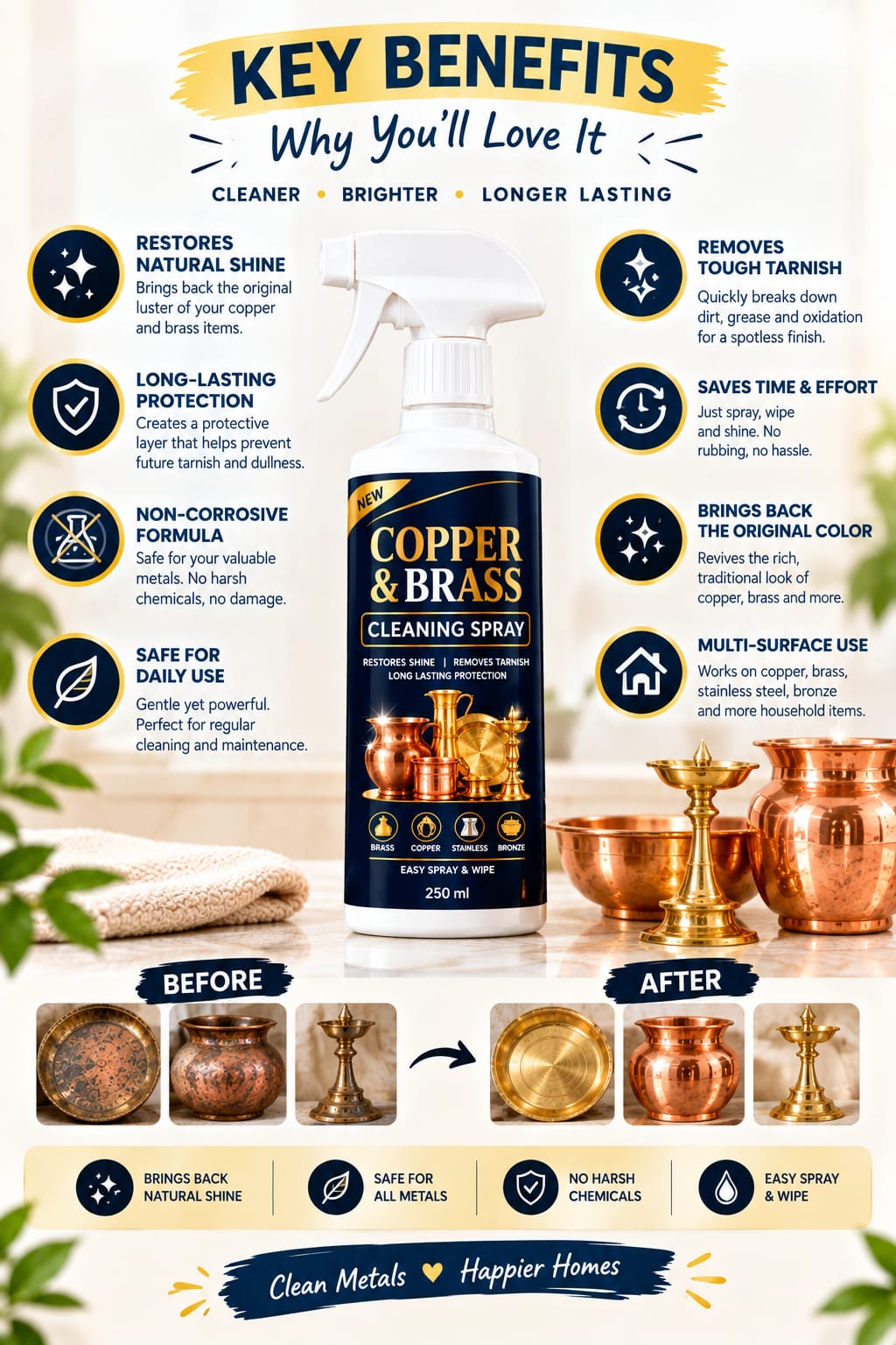Brass & Copper Cleaning Spray buy 1 get 1 free