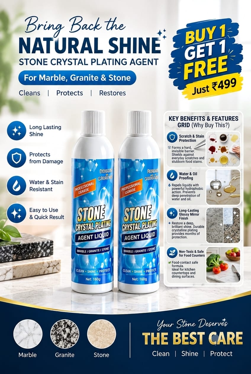 Stone Crystal Plating Agent Liquid For Marble, Granite & Stone (Pack Of 2)