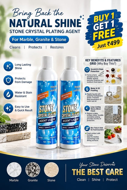 Stone Crystal Plating Agent Liquid For Marble, Granite & Stone (Pack Of 2)