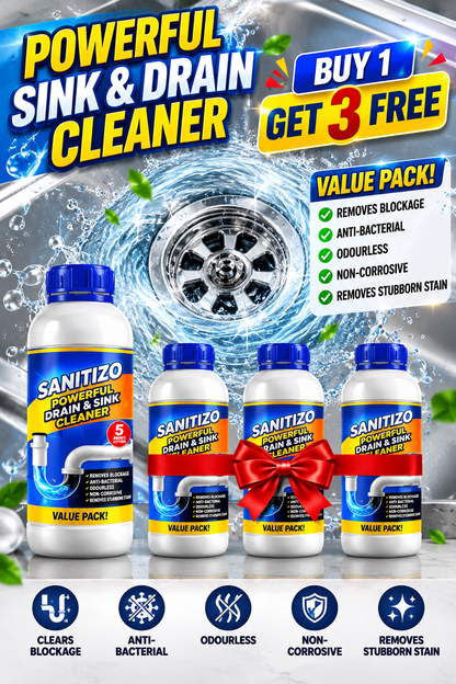 Powerful Sink & Drain Cleaner - Buy 1 Get 3 Free.