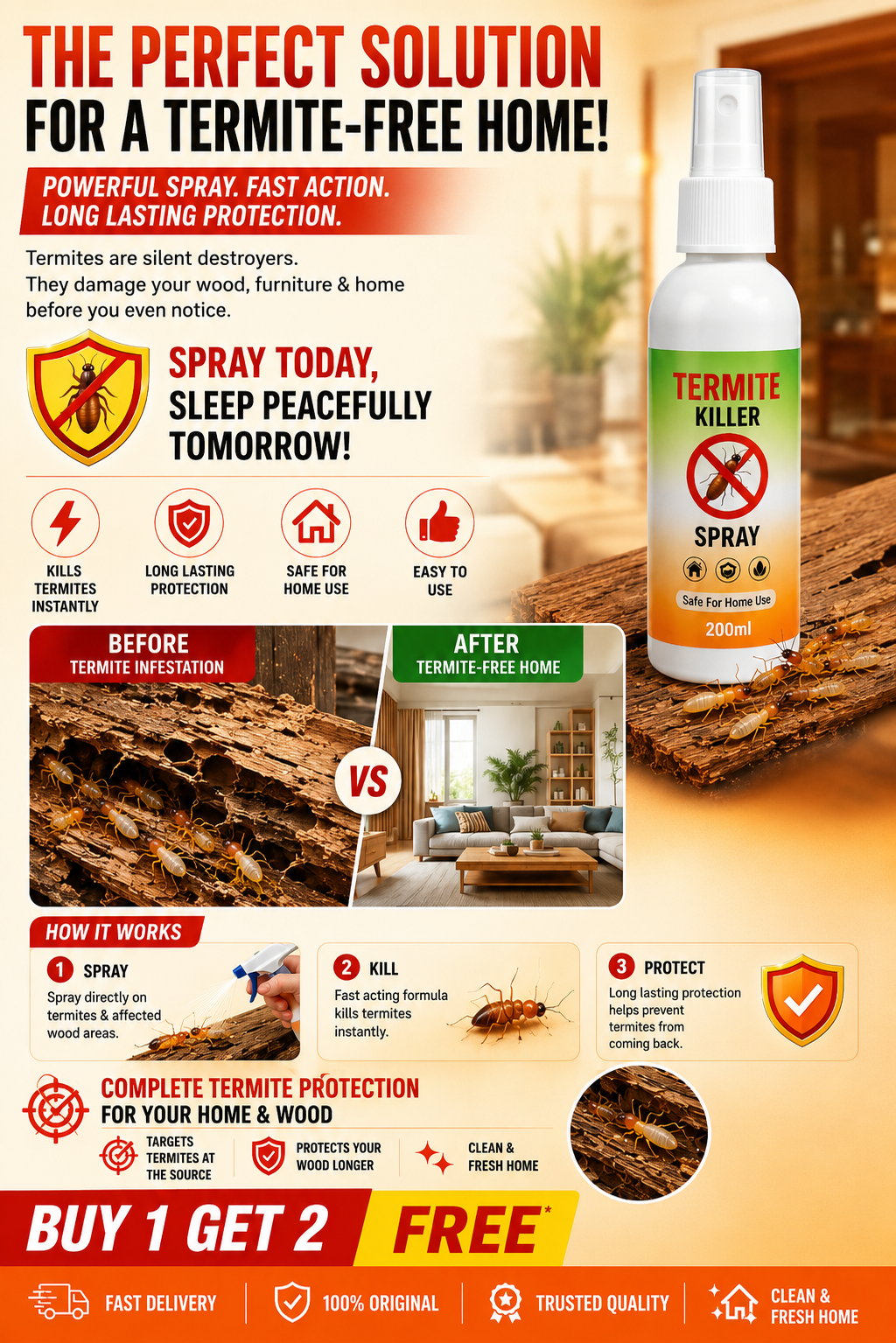 Termite Killer Spray Buy one GET Two Free
